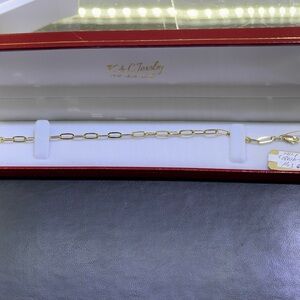 14 KT Elegant gold paperclip bracelet yellow gold . NEW
